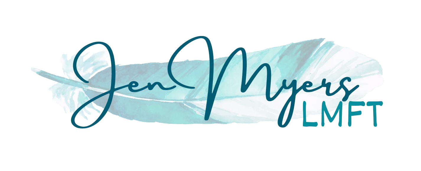 Jen Myers LMFT — original watercolor feather logo
